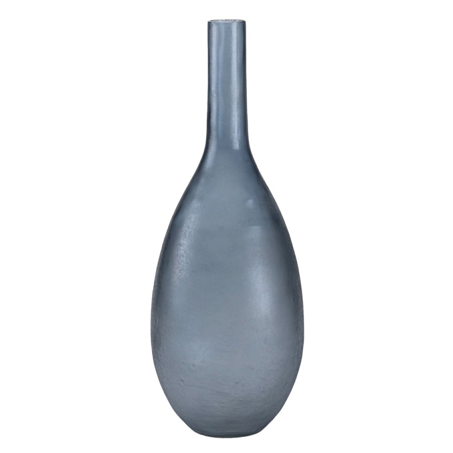 Home Accents * | Closeout Sale Ty Pennington Blue Glass Bottle Vase, 19.5