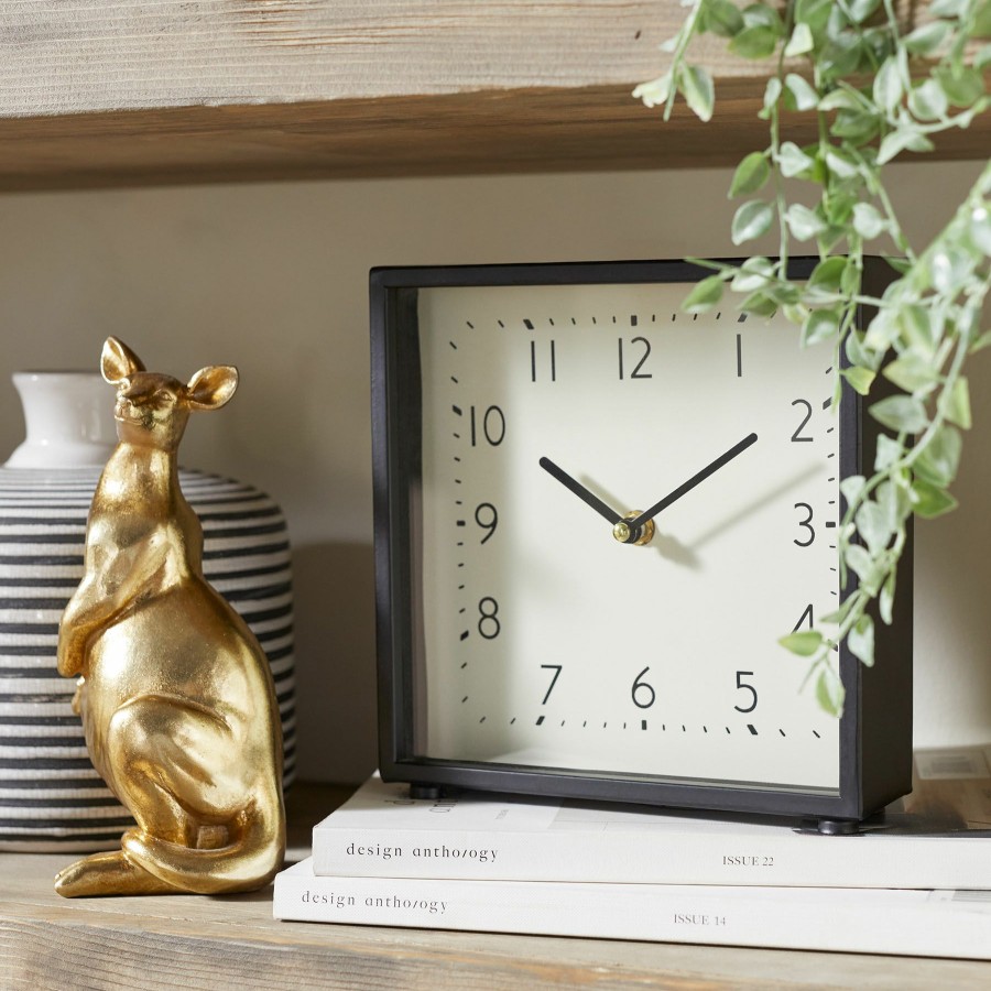 Home Accents * | Exclusive Design Black Square Table Clock, 8