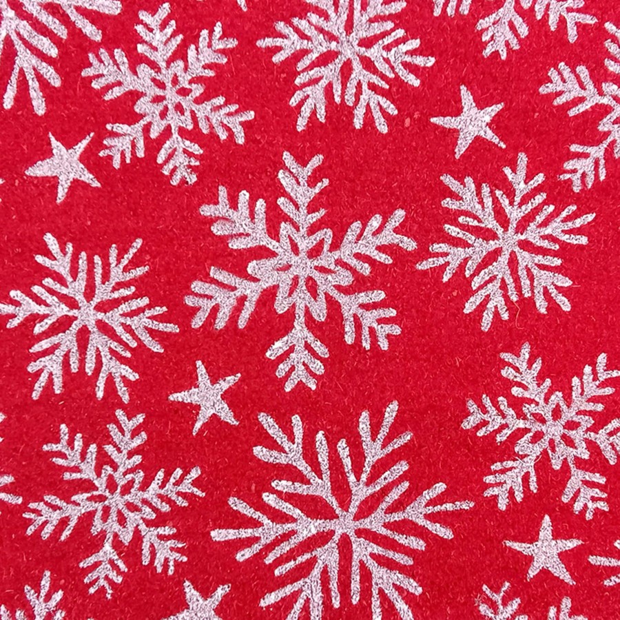 Rugs & Curtains * | Exclusive Design Red Snowflake Coir Mat, 18 30