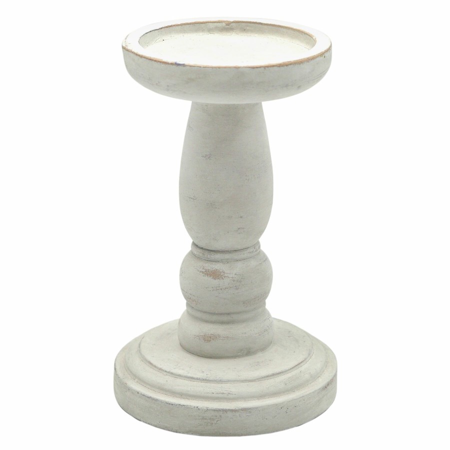 Home Accents * | Best Sellers Painted White Candle Holder, 7