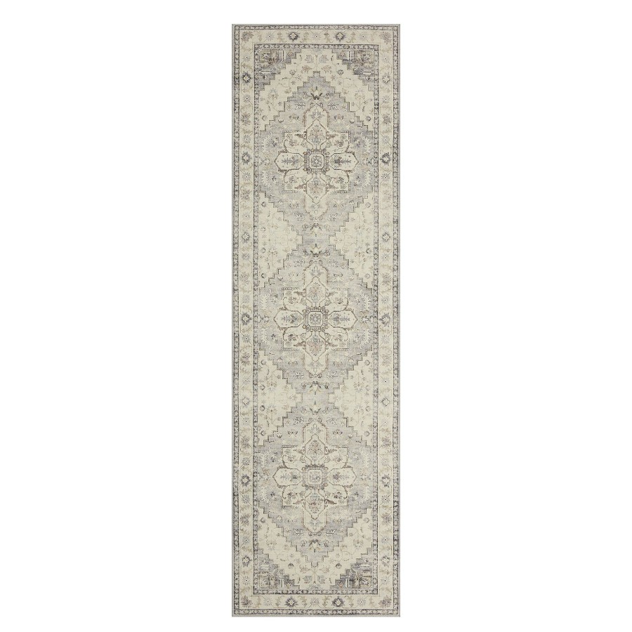 Rugs & Curtains * | Exclusive (D576) Honeybloom Taupe Medallion Runner, 2 7