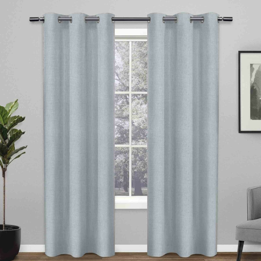 Rugs & Curtains * | Exclusive Rita Ice Blue Light Filtering Grommet Curtain Panel, 84