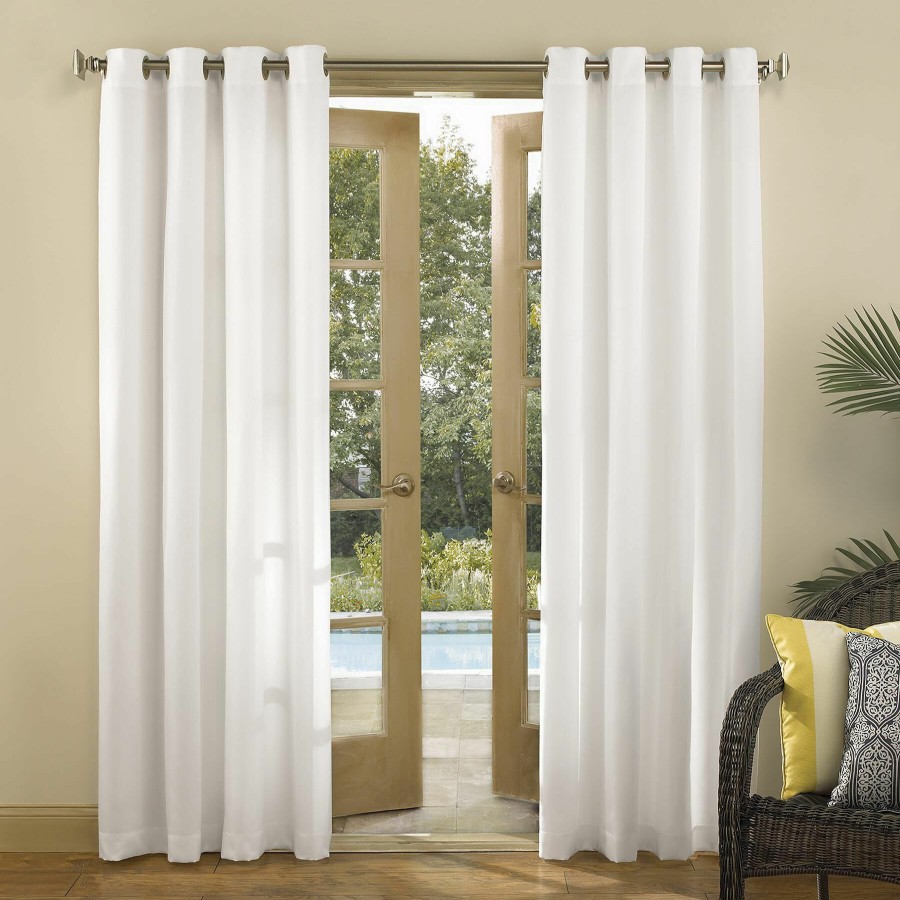 Rugs & Curtains * | Top Sellers Darian White Outdoor Light Filtering Curtain Panel, 95