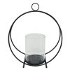 Home Accents * | Reliable Quality Iron & Glass Circle Candle Holder, 11