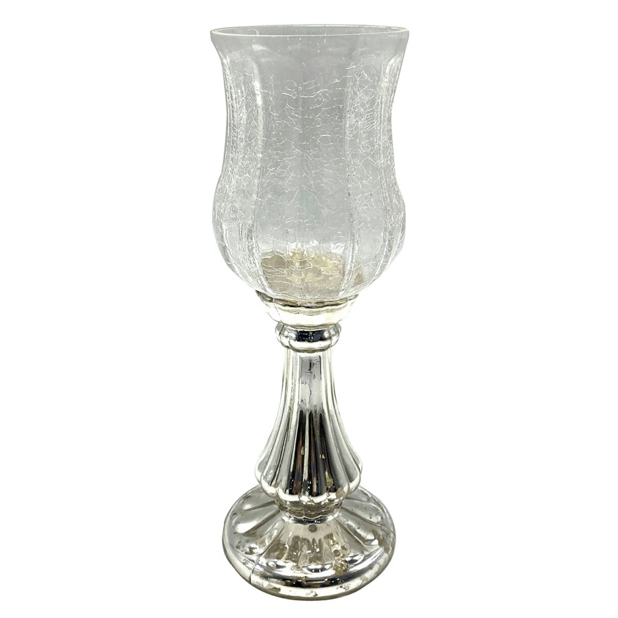 Home Accents * | Clearance Sale Mercury Glass Hurricane Candle Holder, 11