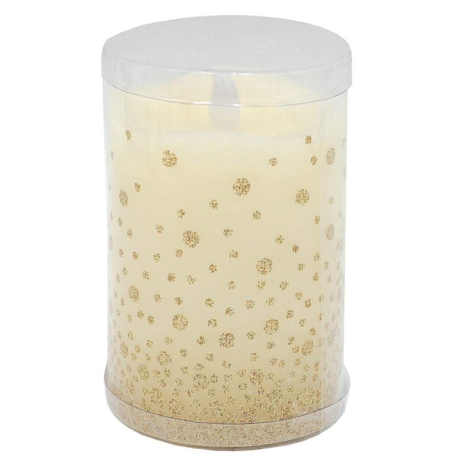 Candles & Home Fragrance * | Premium 3X4 Led Wax Candle With 6 Hour Timer Gold