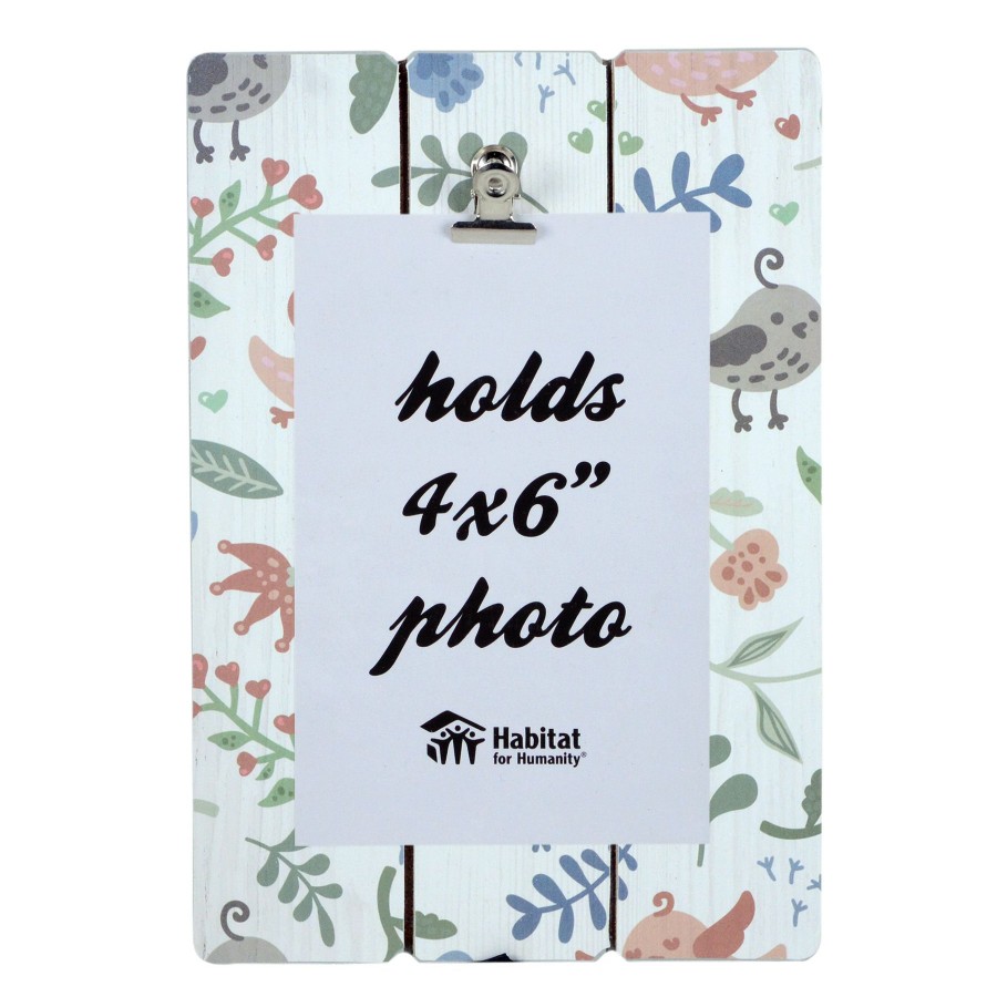 Home Accents * | Flash Sale Floral Bird Print Clip Frame