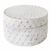 Home Accents * | Low Price White Round Decorative Box, 6