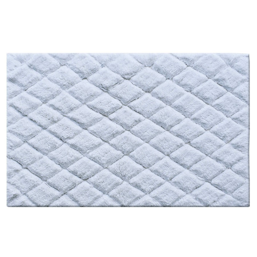 Rugs & Curtains * | Exclusive Burfi Diamond Bath Rug White 21X34