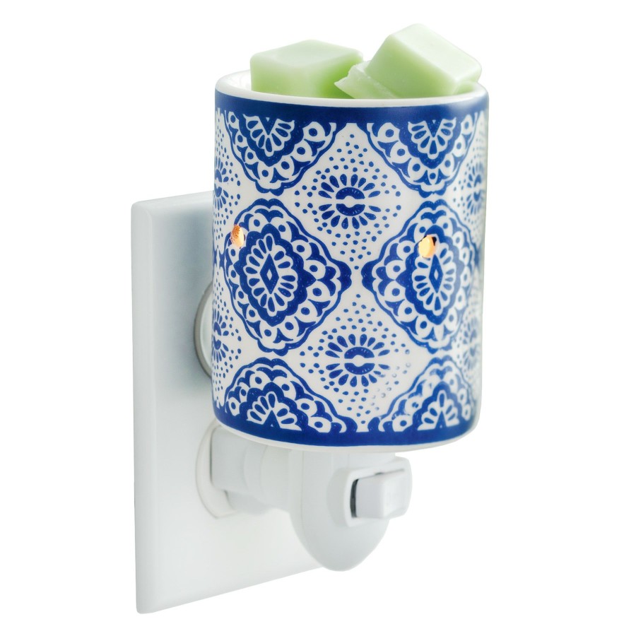 Candles & Home Fragrance * | Exclusive Design Pluggable Indigo Porcelain Wax Warmer