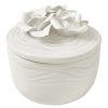 Home Accents * | Cheap Online Grace Mitchell Floral Bouquet White Ceramic Box Decor, 3