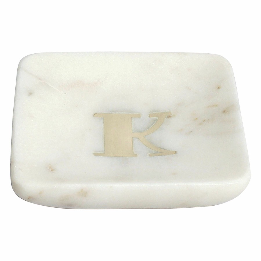 Home Accents * | Reliable Quality Monogram Marbled Trinket Tray, K