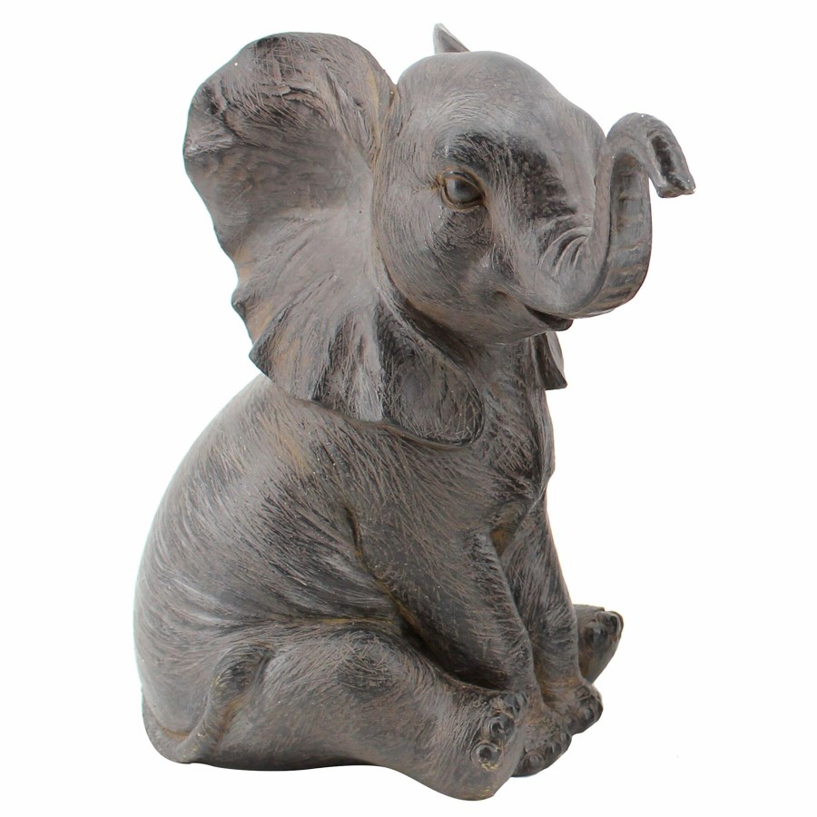 Home Accents * | Sale Grey Sitting Elephant, 8