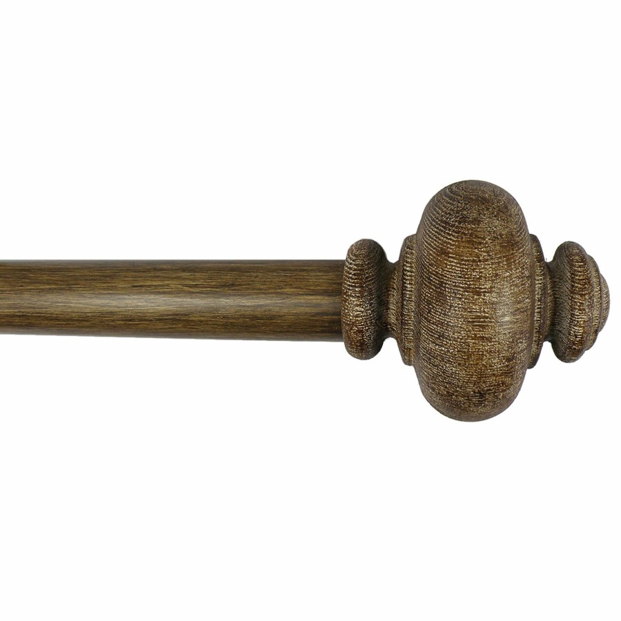 Rugs & Curtains * | Exclusive Atlanta Urn 36 -72 Adjustable 1 Diameter Curtain Rod, Wood Finish