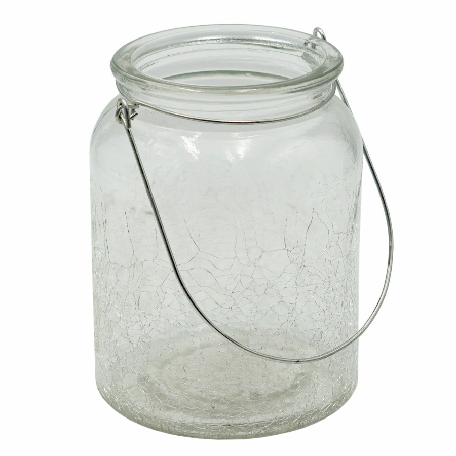 Home Accents * | Flash Sale Clear Crackle Glass Votive Mini Lantern, 6