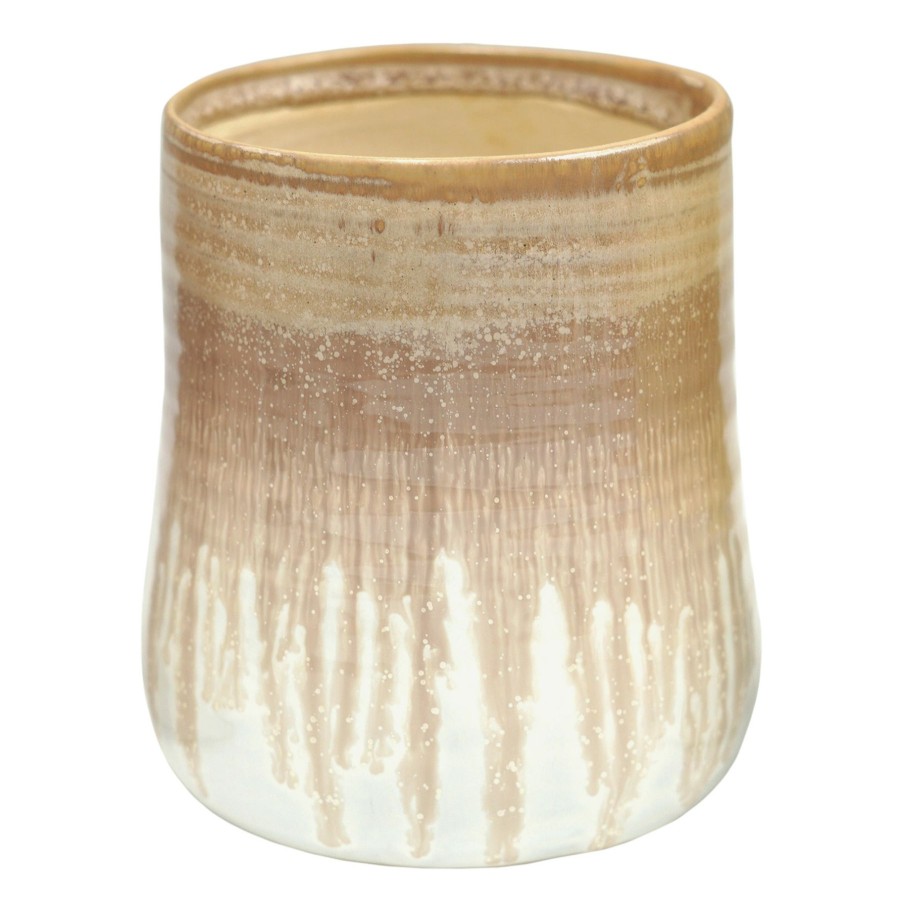 Home Accents * | Exclusive Gold & White Drip Ceramic Vase, 5