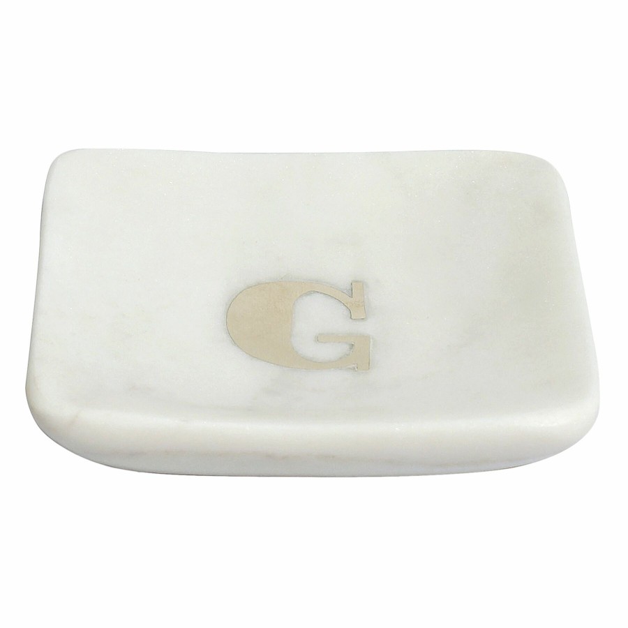 Home Accents * | Attractive Monogram Marbled Trinket Tray, G