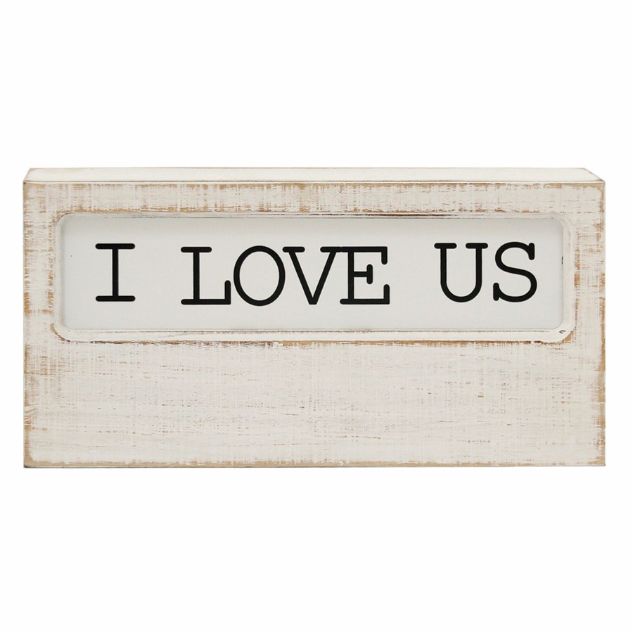 Home Accents * | Discount Sale I Love Us Wooden Block Sign, 12 6