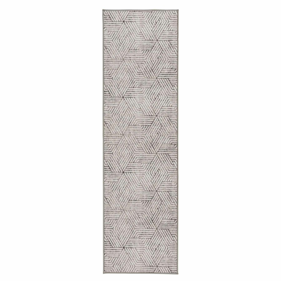 Rugs & Curtains * | Exclusive (D584) Venus Grey Geometric Runner, 2 7