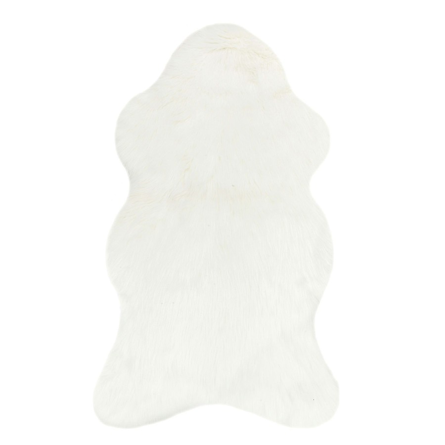 Rugs & Curtains * | Exclusive Design (C151) Grayson Shaped Ivory Faux Fur Shag Area Rug, 3 5