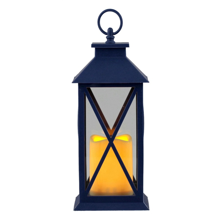 Home Accents * | Featured Navy Blue Led Lantern, 12