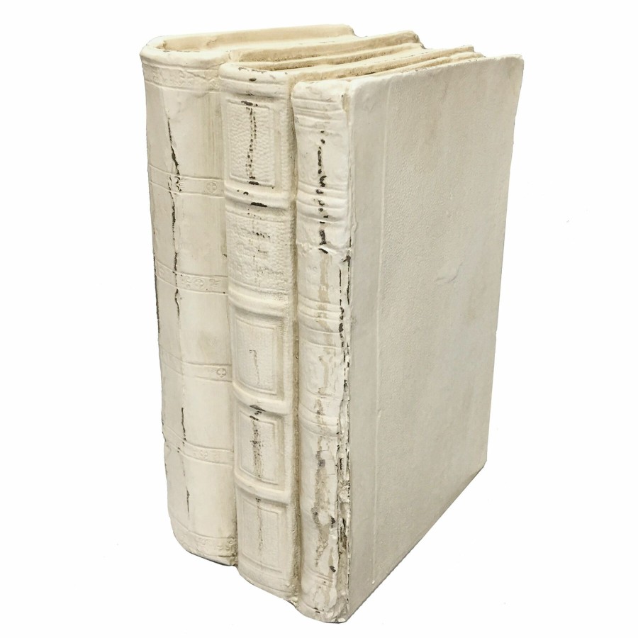 Home Accents * | Flash Sale White Stack Of Books Decor, 7