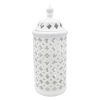 Home Accents * | Exclusive White Ceramic Cutout Cylinder, 15