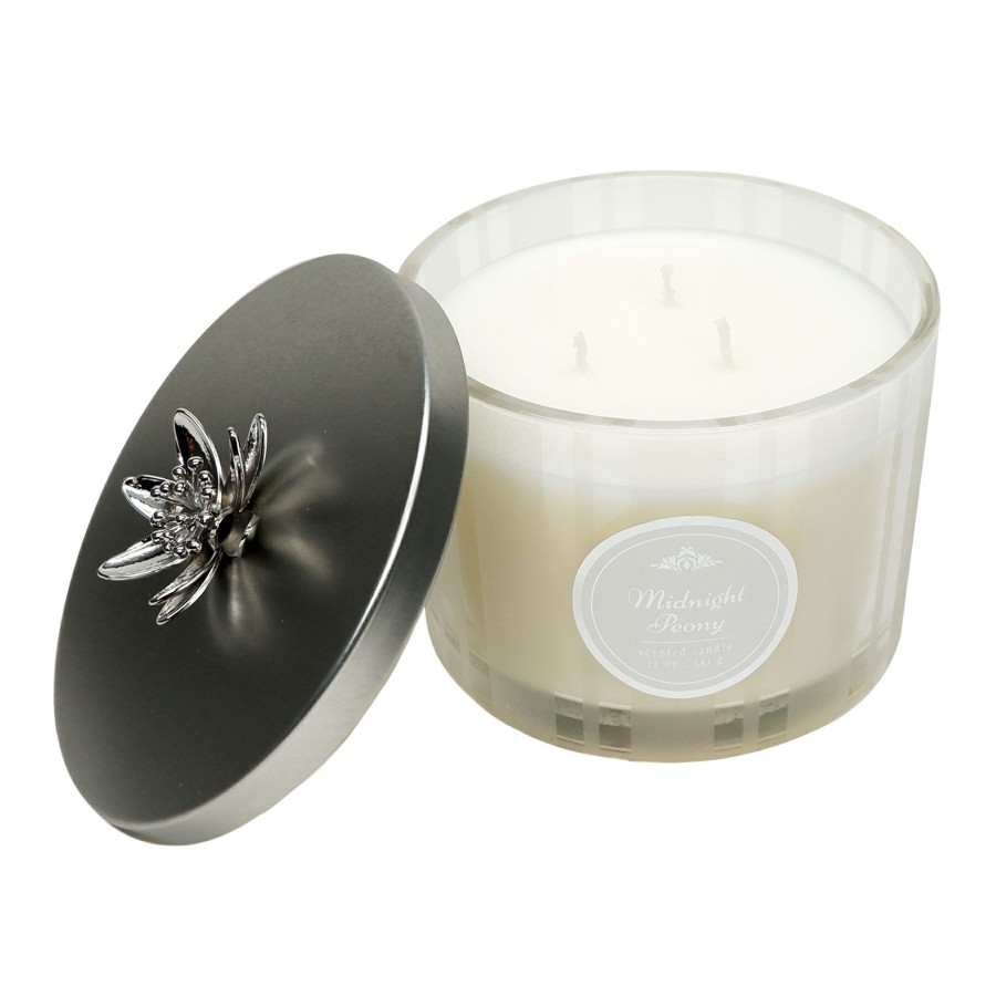 Candles & Home Fragrance * | Exclusive Midnight Peony Scented Jar Candle, 12Oz