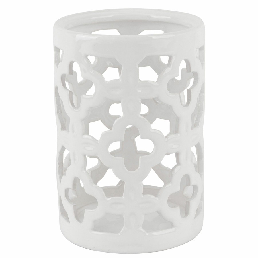 Home Accents * | Flash Sale Grace Mitchell White Trellis Hurricane Holder, 6