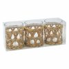 Home Accents * | Discount Sale Set Of 3 Clear Glass Votive Candle Holders With Coat, 3