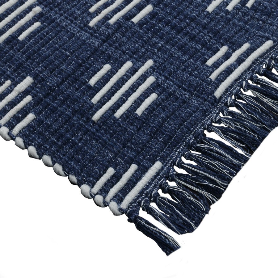 Rugs & Curtains * | Best Sellers (B727) Tracey Boyd Isla Indigo Flatweave Fringe Area Rug, 5 7