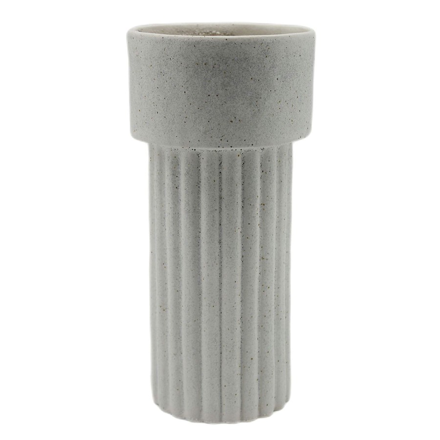 Home Accents * | Exclusive Design Tracey Boyd White Ribbed Porcelain Vase, 10