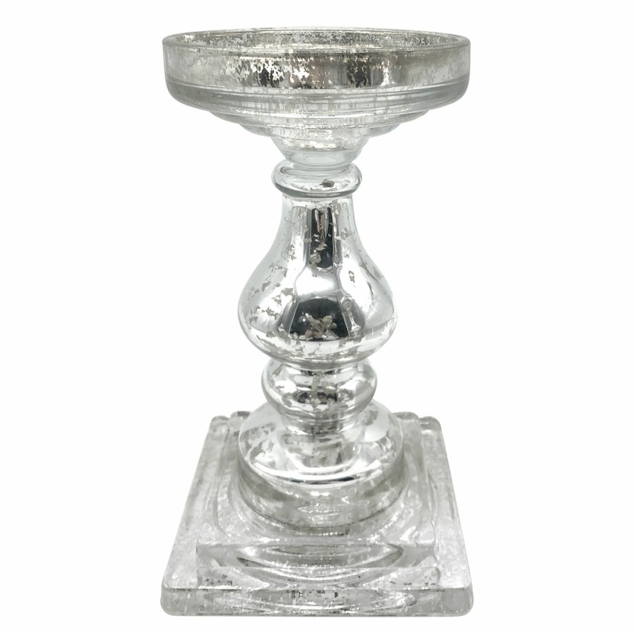 Home Accents * | Attractive Mercury Glass Candle Holder, 9