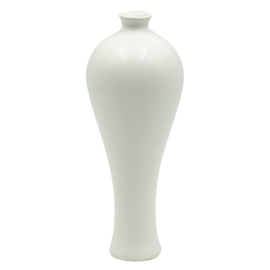 Home Accents * | Attractive White Ceramic Vase, 6.5