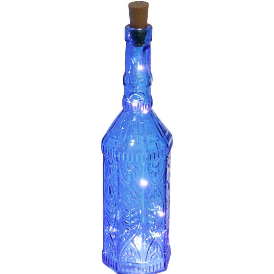 Home Accents * | Bargain Sale Blue Led Light Up Bottle, 13