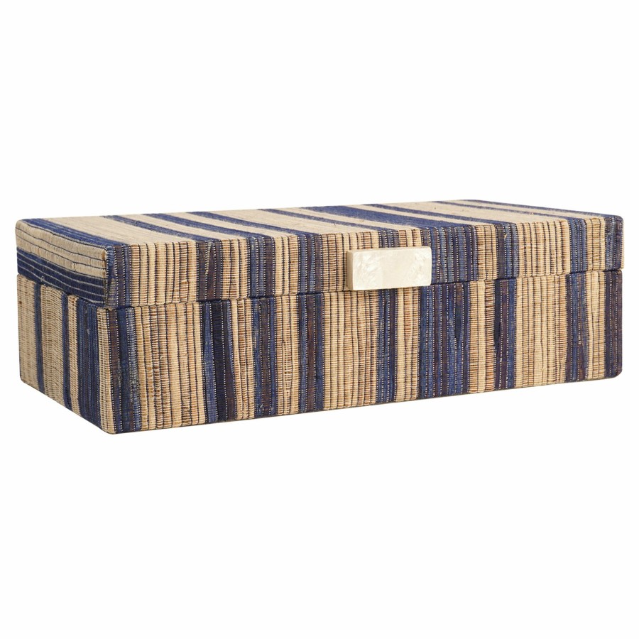 Home Accents * | Exclusive Design Blue Hyacinth Striped Box