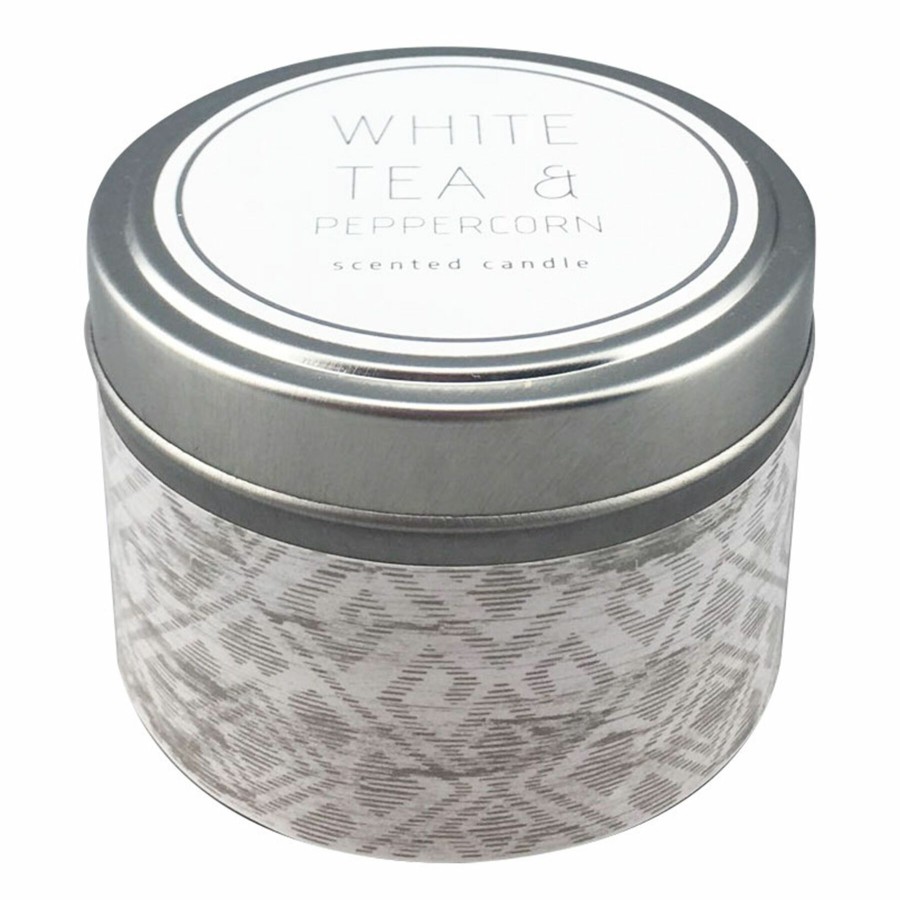 Candles & Home Fragrance * | Outlet Sale White Tea & Peppercorn Scented Tin Jar Candle, 3Oz