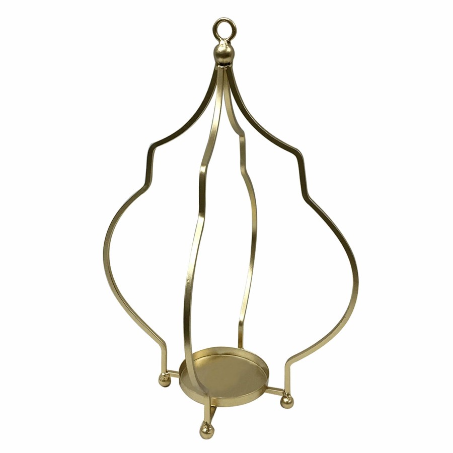 Home Accents * | Discount Sale Metal Gold Candle Holder, 14