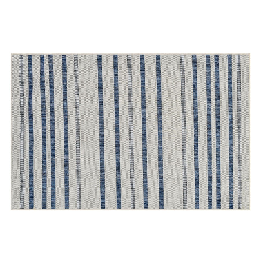 Rugs & Curtains * | Exclusive (E284) Honeybloom Ivory & Blue Nautical Striped Sisal Indoor & Outdoor Area Runner, 2 7