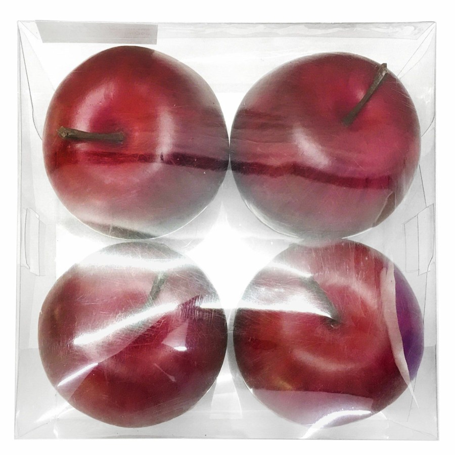 Home Accents * | Featured Set Of 4 Red Apples Decorative Bowl Fillers In Acetate Box