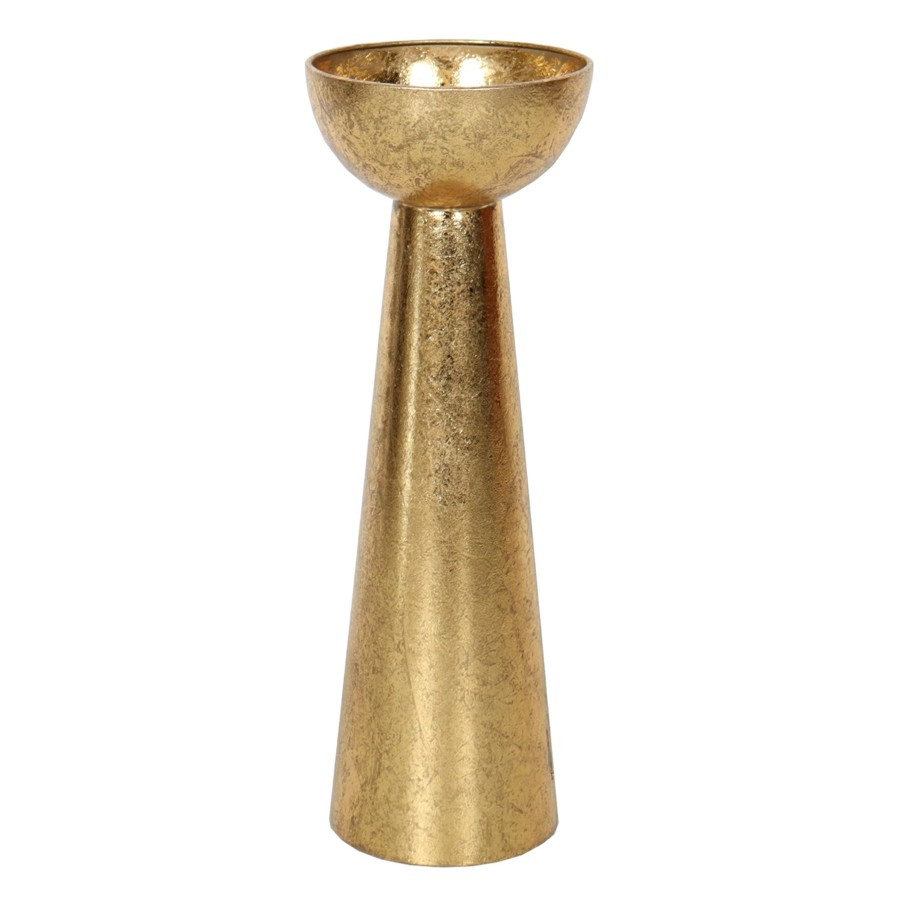 Home Accents * | Flash Sale Gold Metal Candle Holder, 13