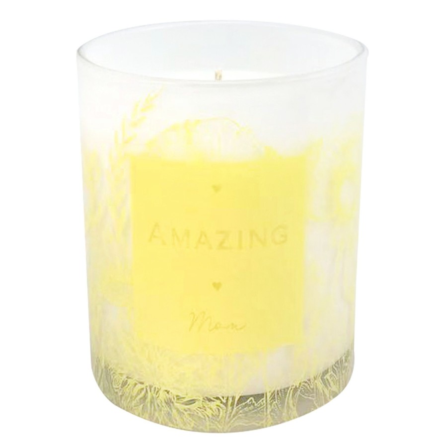 Candles & Home Fragrance * | Exclusive Design Amazing Mom Yellow Glass Jar Candle, 8Oz