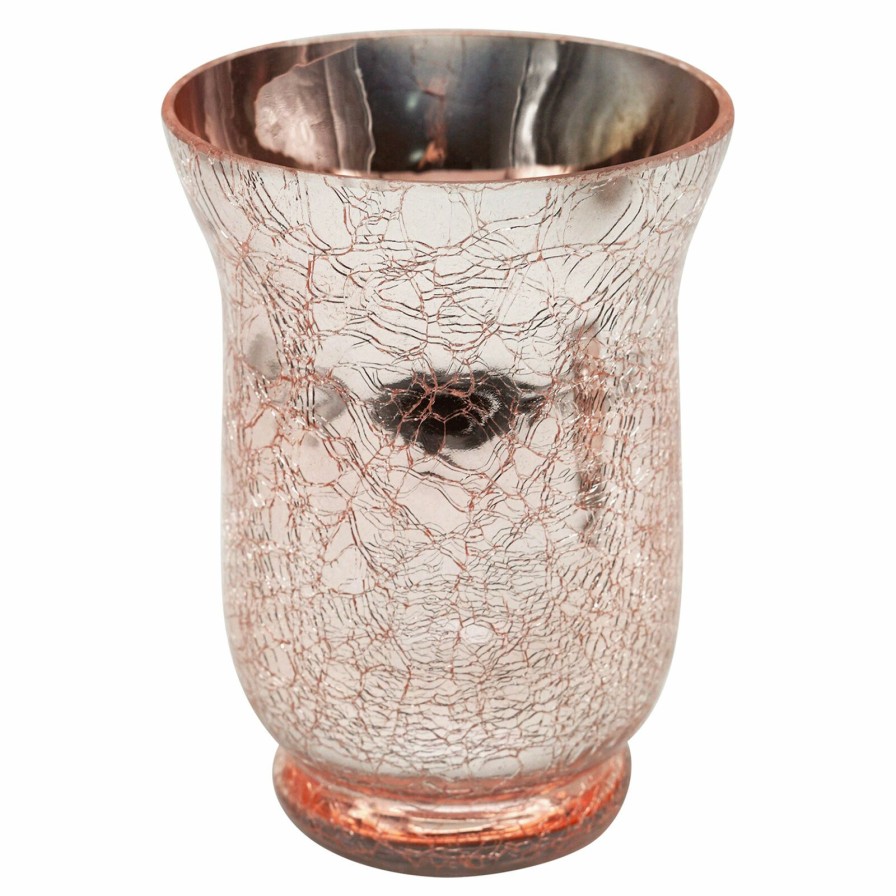 Home Accents * | Low Price Silver Crackle Glass Hurricane Candle Holder, 6