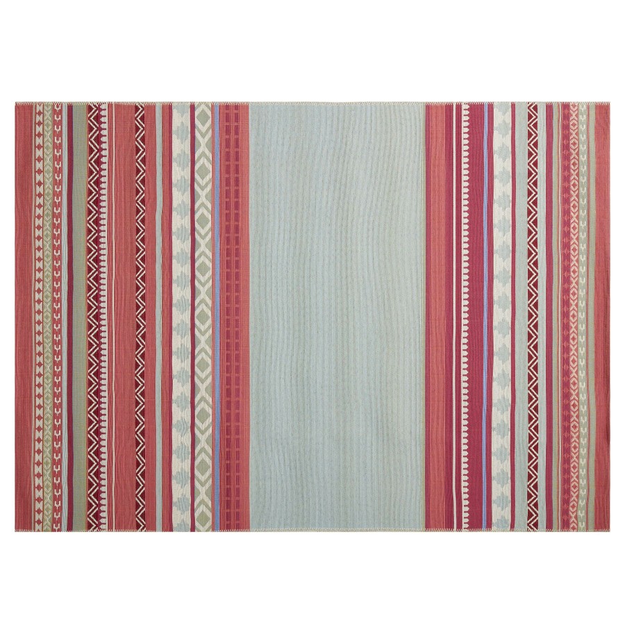 Rugs & Curtains * | Exclusive (E329) Mikayla Pink Multi-Colored Striped Outdoor Area Rug, 5 8