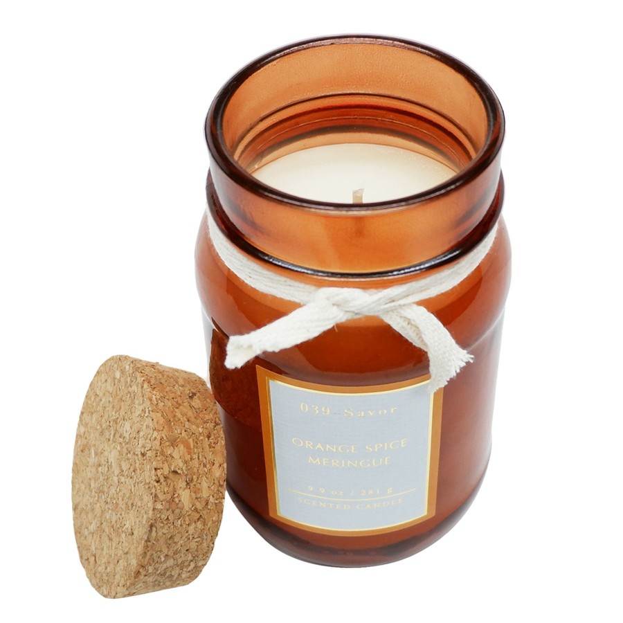 Candles & Home Fragrance * | Bargain Sale Orange Spice Meringue Scented Jar Candle With Cork, 9.9Oz