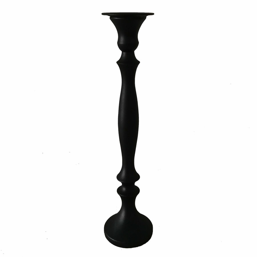 Home Accents * | Premium Black Pillar Candle Holder, 17