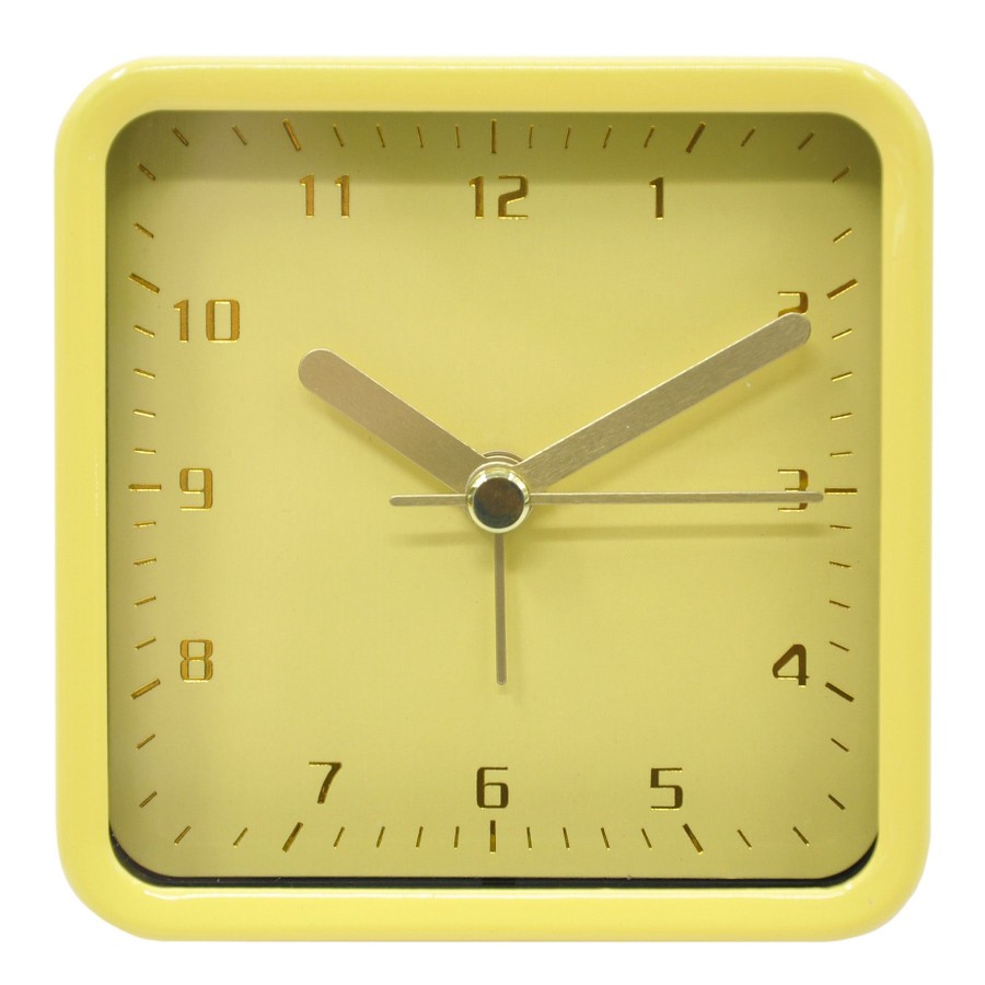 Home Accents * | Exclusive Yellow Square Clock, 3