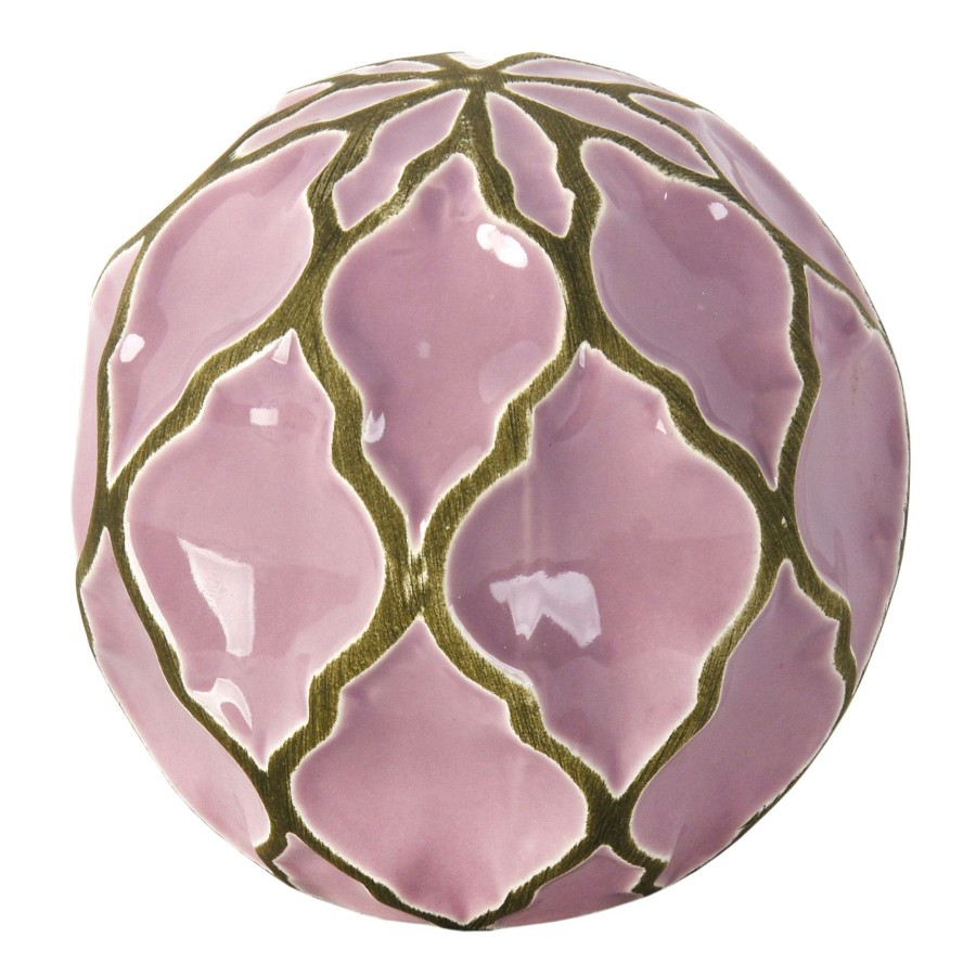 Home Accents * | Featured Grace Mitchell Katherine Purple Ceramic Orb Decor, 4