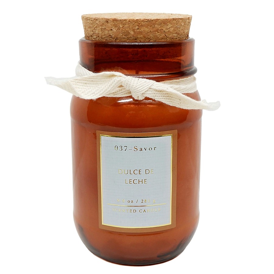 Candles & Home Fragrance * | Featured Dulce De Leche Scented Jar Candle With Cork Lid, 9.9Oz