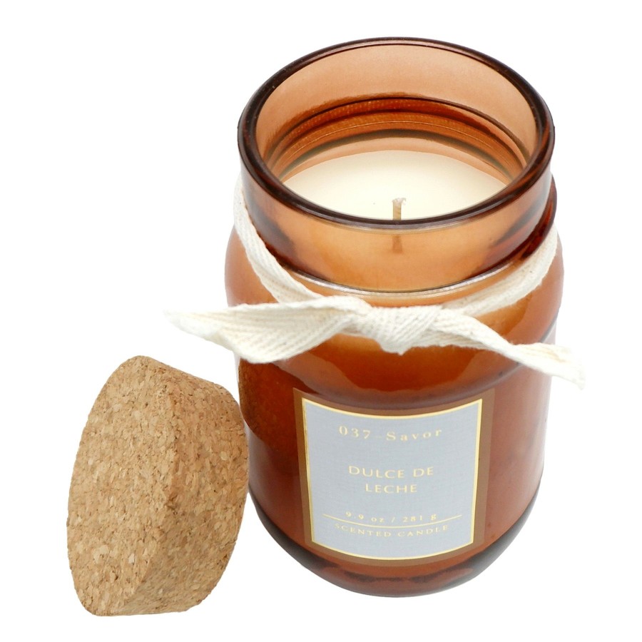 Candles & Home Fragrance * | Featured Dulce De Leche Scented Jar Candle With Cork Lid, 9.9Oz